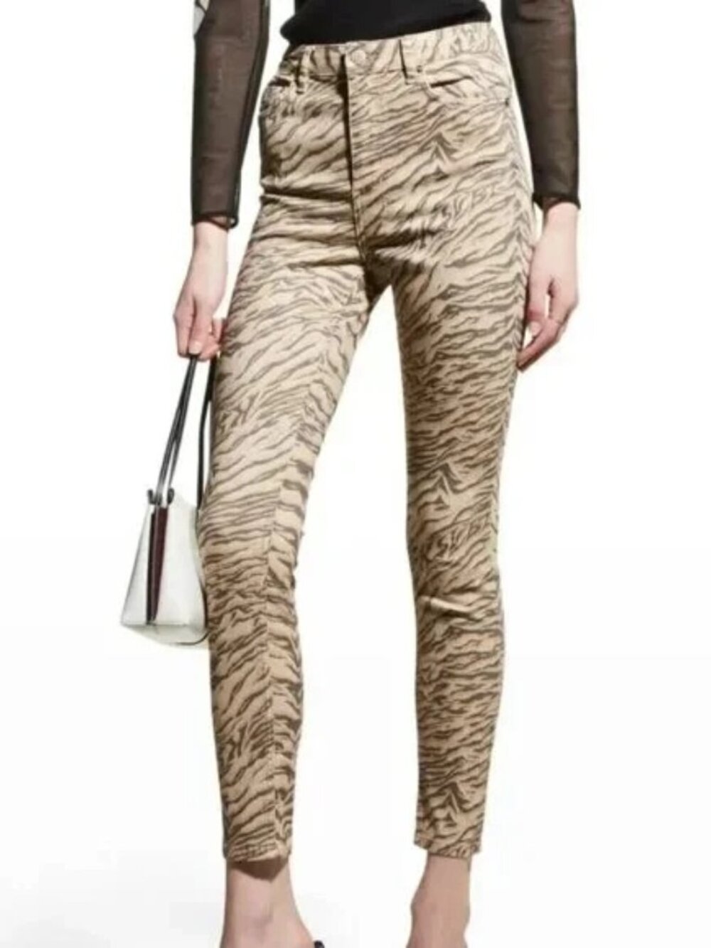 New KSUBI HI N WASTED High Rise Skinny Ankle Crop Jeans Pantera Animal Print 24